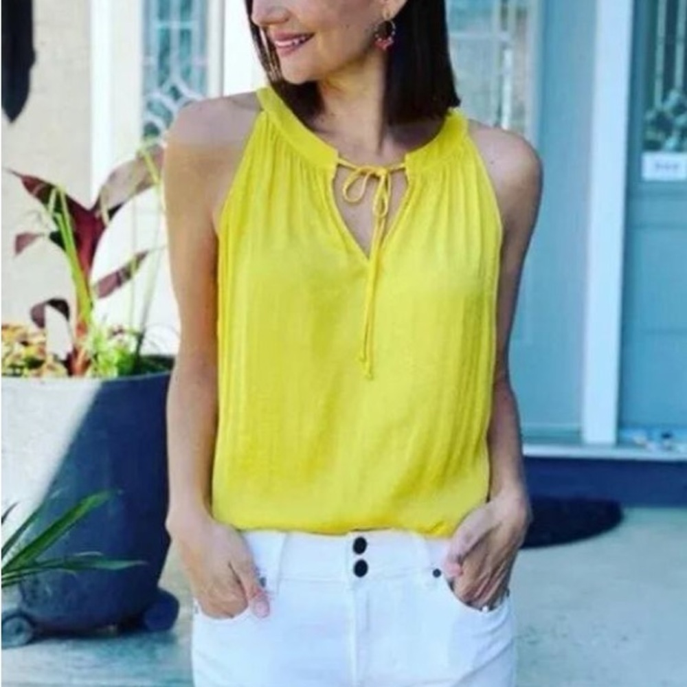 CAbi #5725 Yellow Sleeveless Sunshine Cami Blouse Top Size Medium